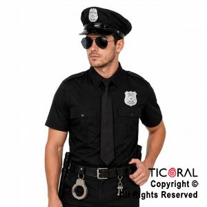 SET DISFRAZ POLICIA ECO SOMBRERO ANTEOJO PLACA ESPOSAS x 1